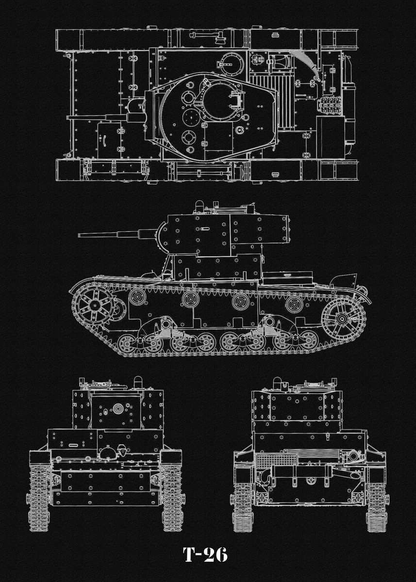 Type 26 Build Plan.pdf 'T 26' Poster, picture, metal print, paint by Blueprint Expert | Displate