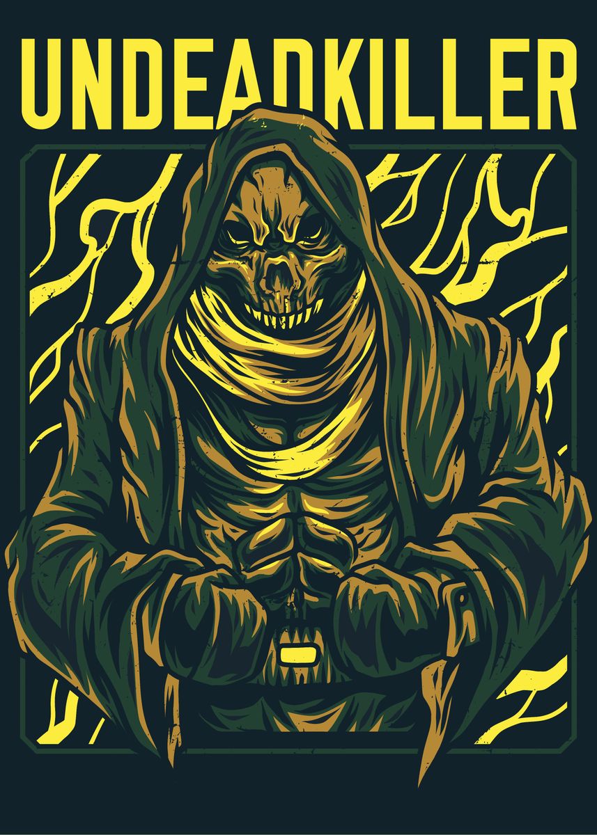 'Undead Killer' Poster, picture, metal print, paint by Snazzy | Displate