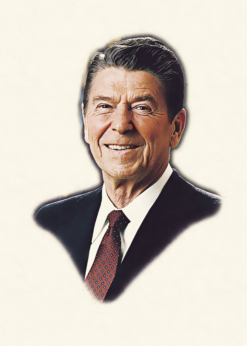 'Ronald Reagan' Poster, picture, metal print, paint by Mobilunik | Displate