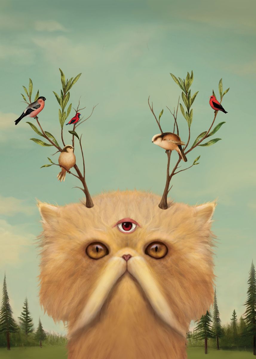 'Bastet no2' Poster, picture, metal print, paint by Anastases Catalin ...
