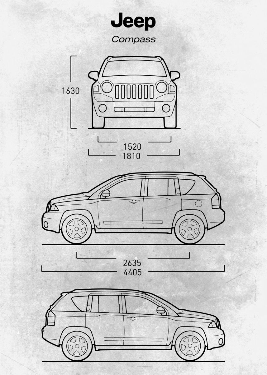 'No125 Jeep Compass' Poster by Xavier Vieira Displate