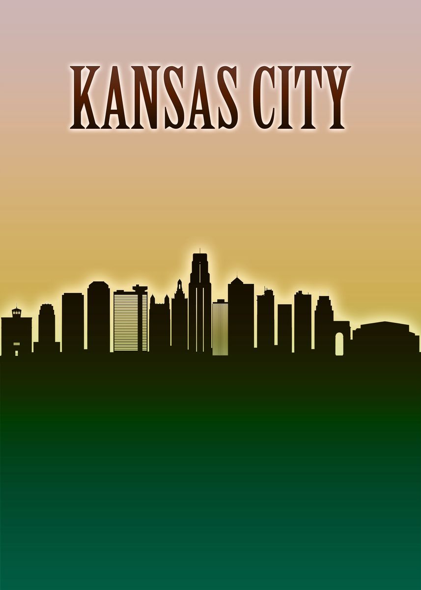 ‘Kansas City Skyline’ Poster, picture, metal print, paint by Towseef