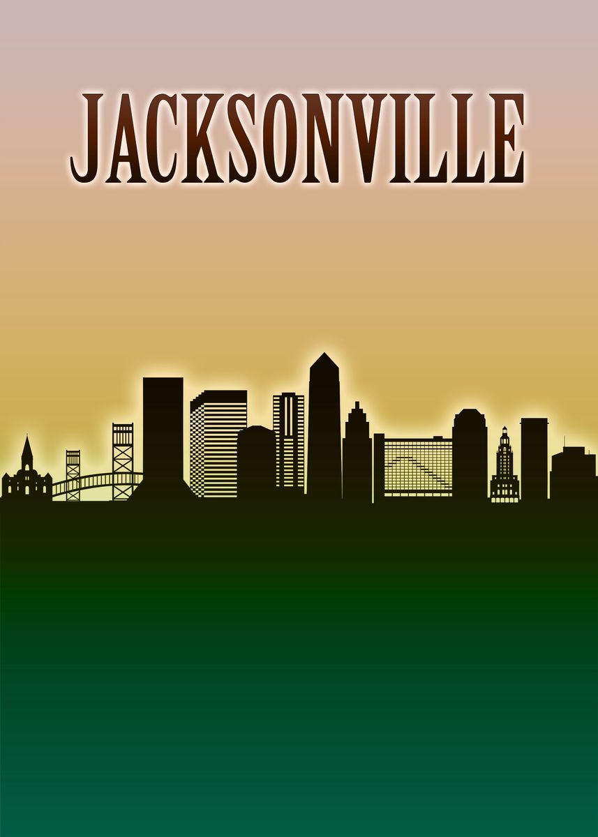 'Jacksonville Skyline' Poster by Towseef Dar Displate