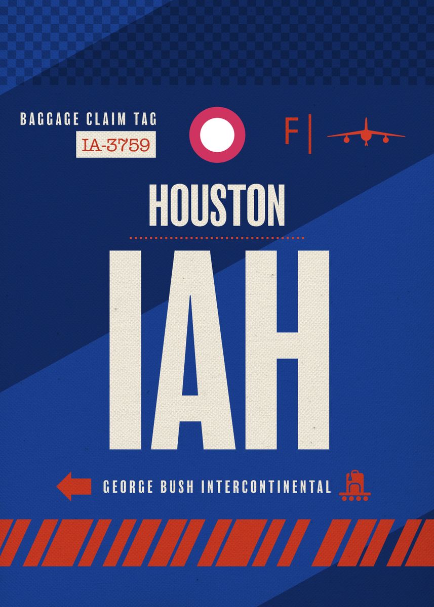 'Houston IAH Airport Code' Poster by Design Turnpike Displate