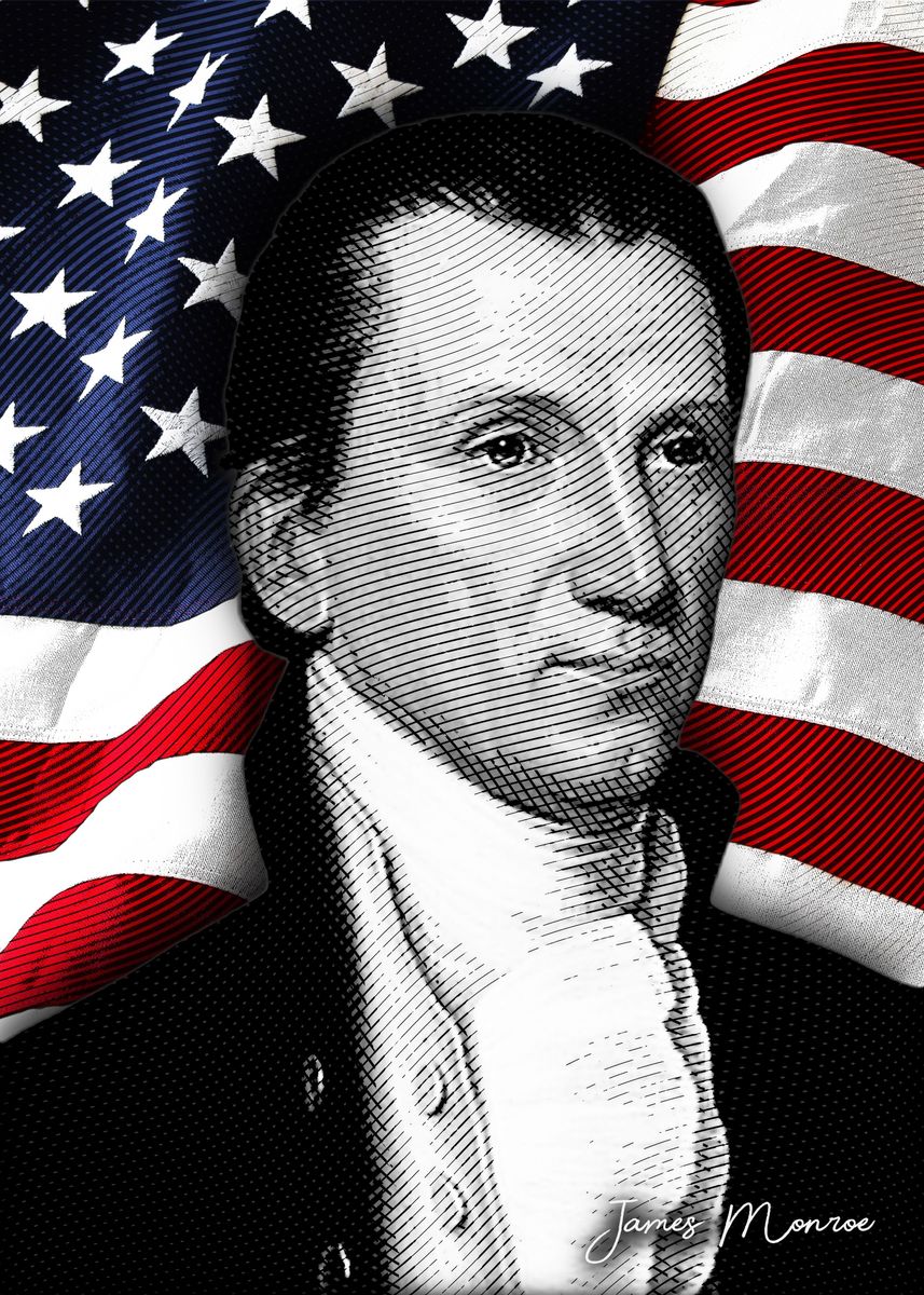 'James Monroe' Poster, picture, metal print, paint by Kitty Kit | Displate