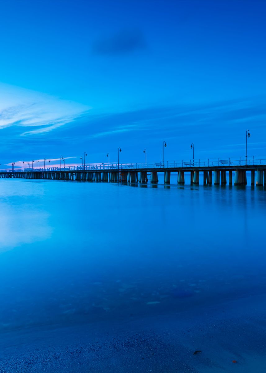 'Beautiful Pier In Gdynia P' Poster, picture, metal print, paint by ...