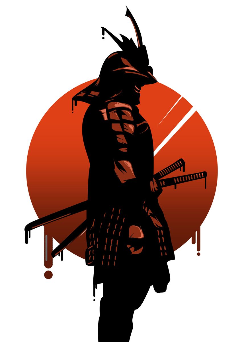 'samurai' Poster, picture, metal print, paint by Ridwanart | Displate