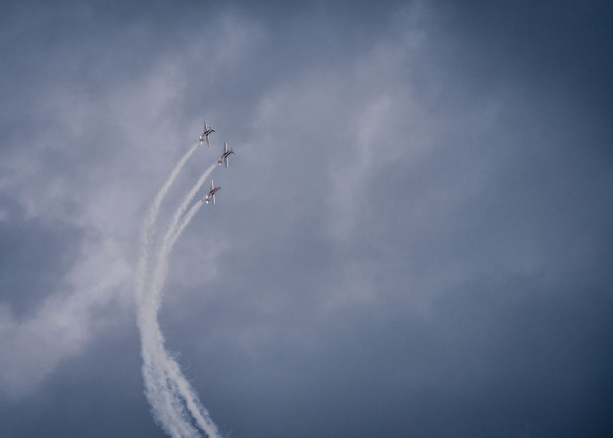 'Aerobatics of thee planes' Poster by Aleksandr Lukjanov | Displate