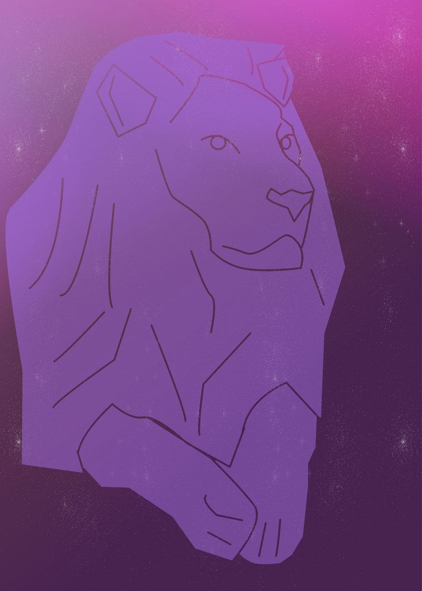 Space Lion Poster By Lindorf Temotio Displate