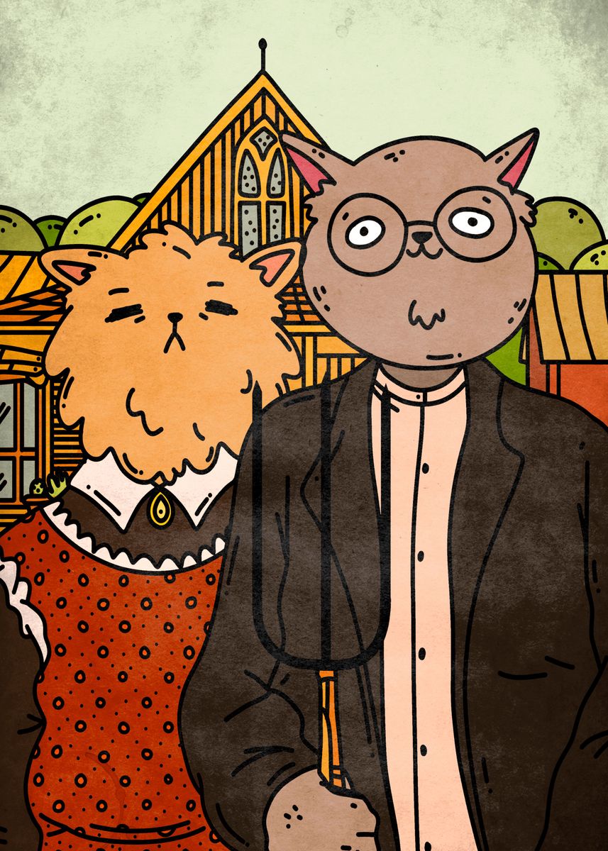 'American Gothic' Poster, picture, metal print, paint by NekoTshirt ...