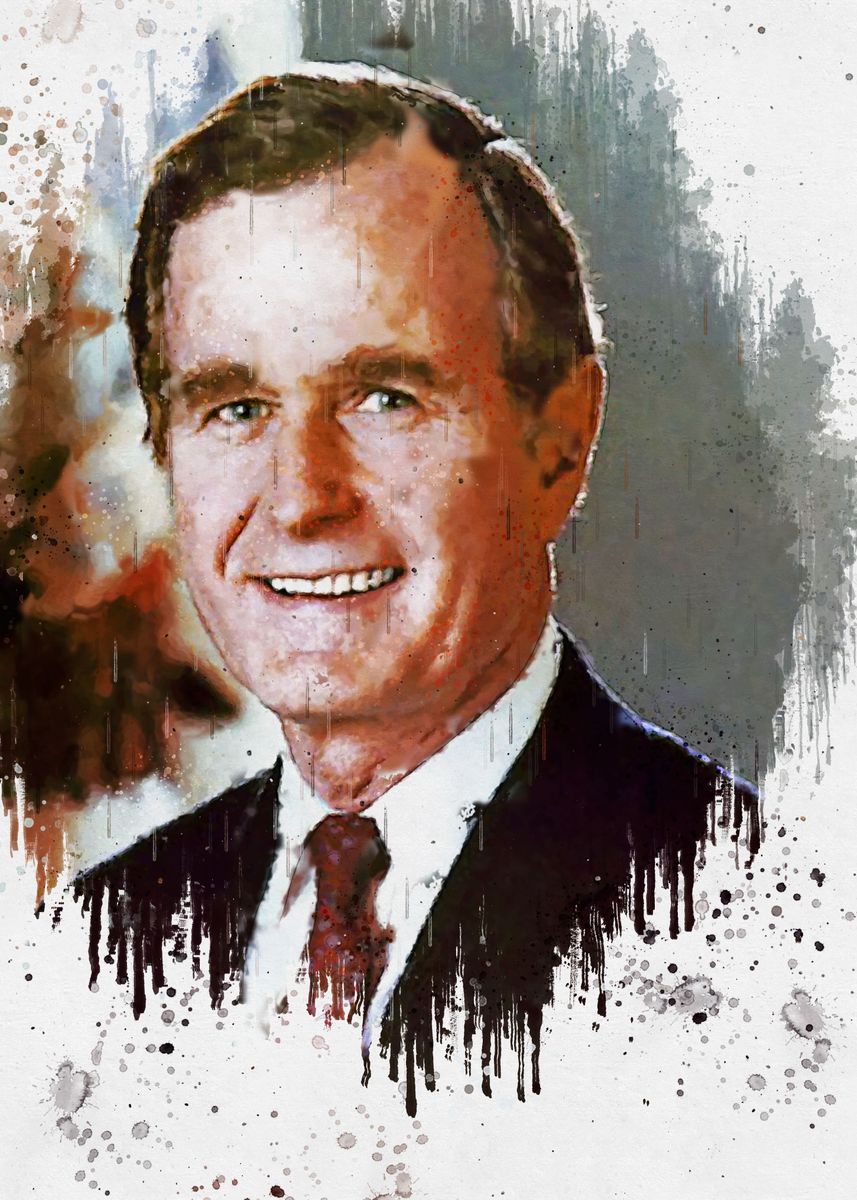 'George H W Bush' Poster, picture, metal print, paint by The Poster ...