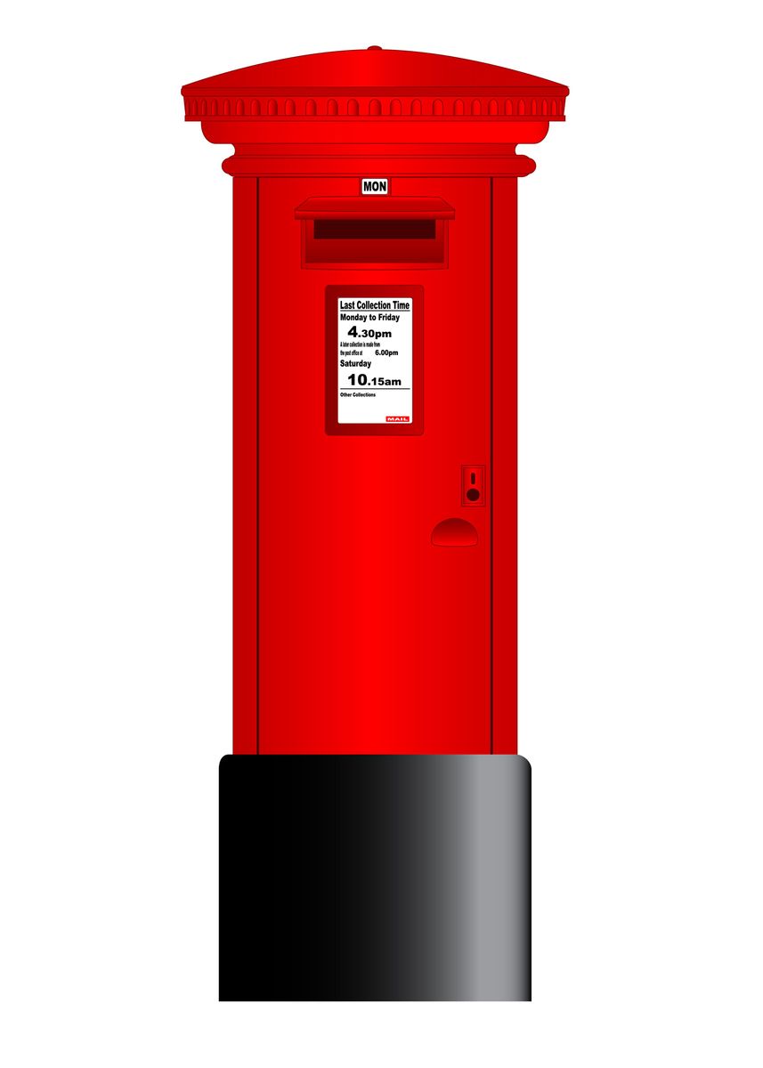 'Red Post Box' Poster by HomeStead Digital | Displate