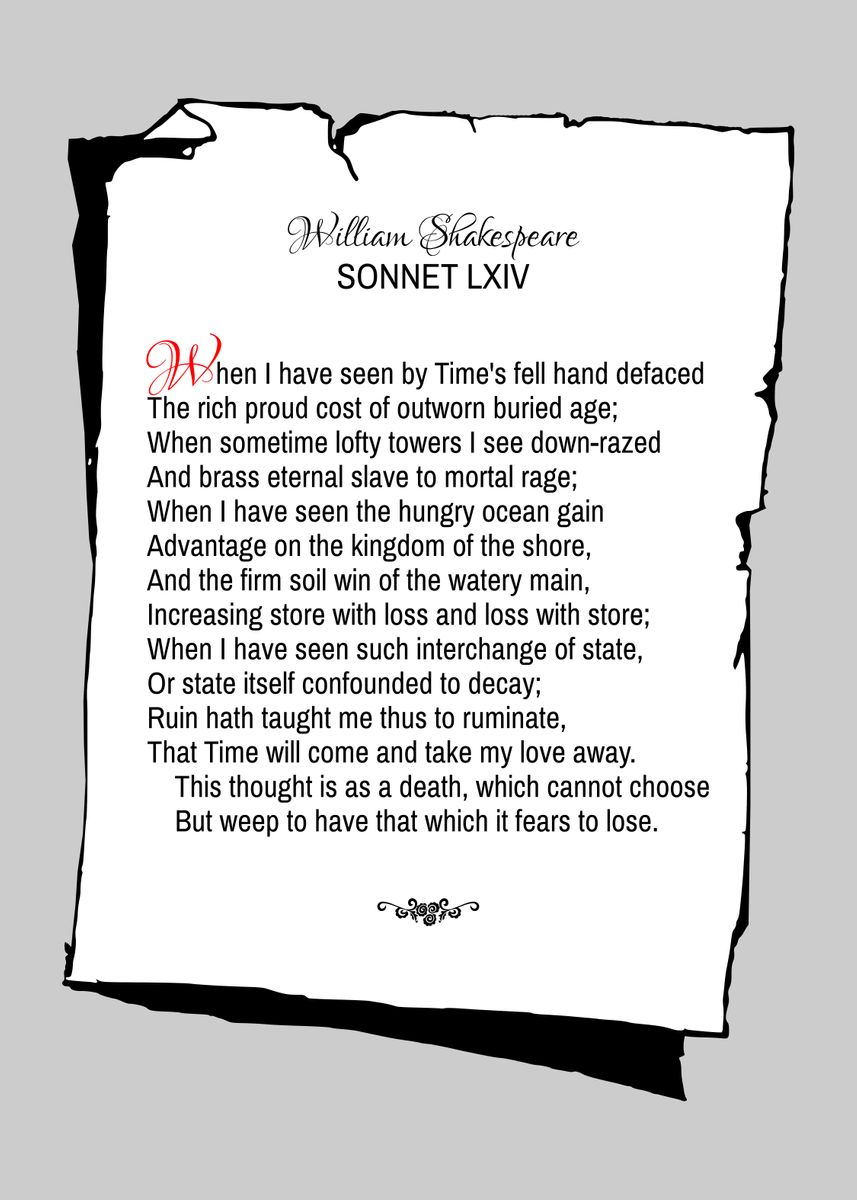 'Shakespeare Sonnet 64' Poster by Art Ofphotos | Displate