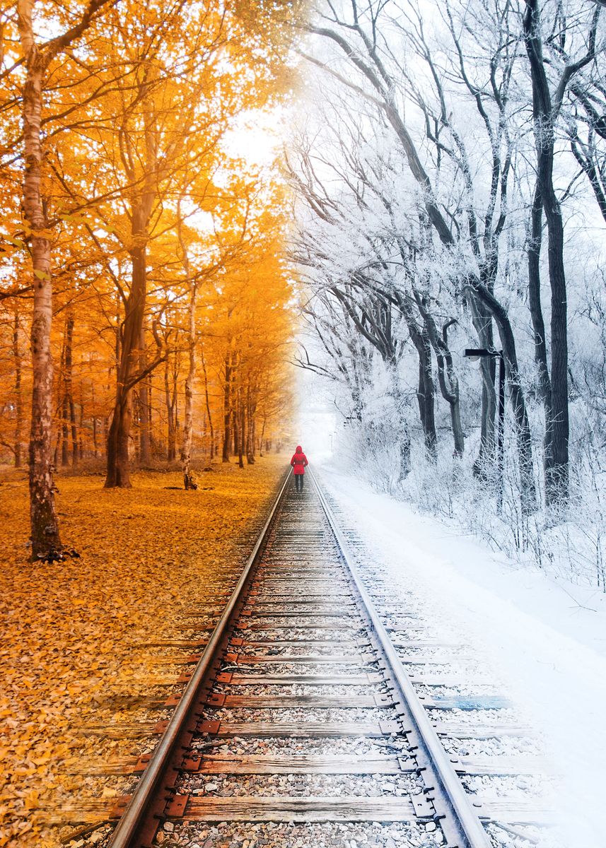 'Winterfall' Poster, picture, metal print, paint by nogar007 | Displate