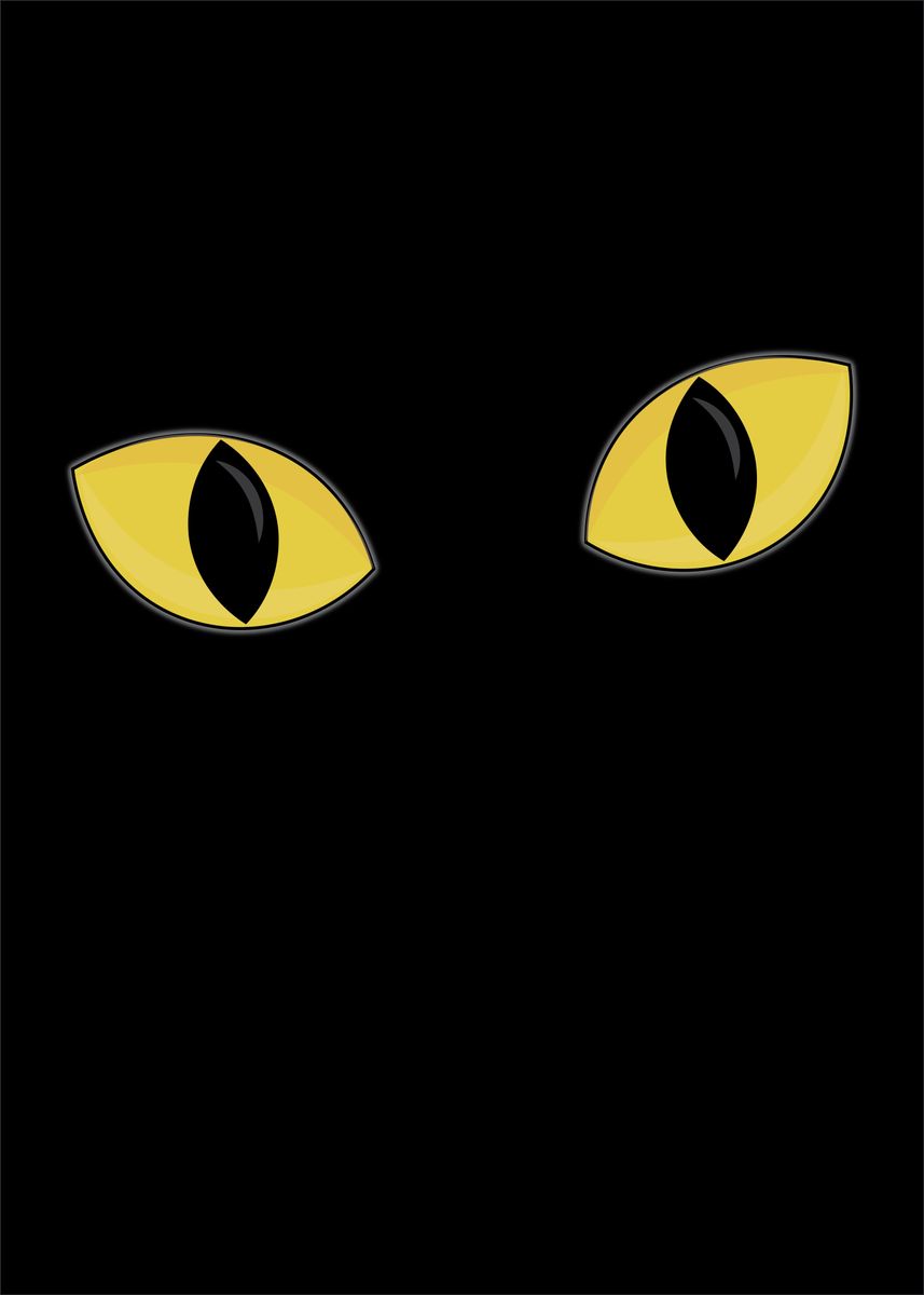 'Two Yellow Eyes' Poster, picture, metal print, paint by Lauren Cheerio ...