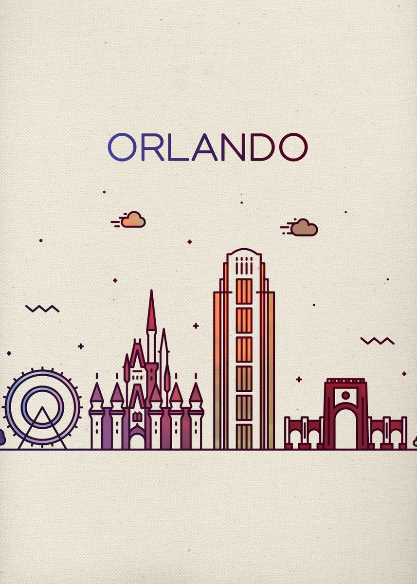 'Orlando City Skyline Art' Poster by Design Turnpike Displate