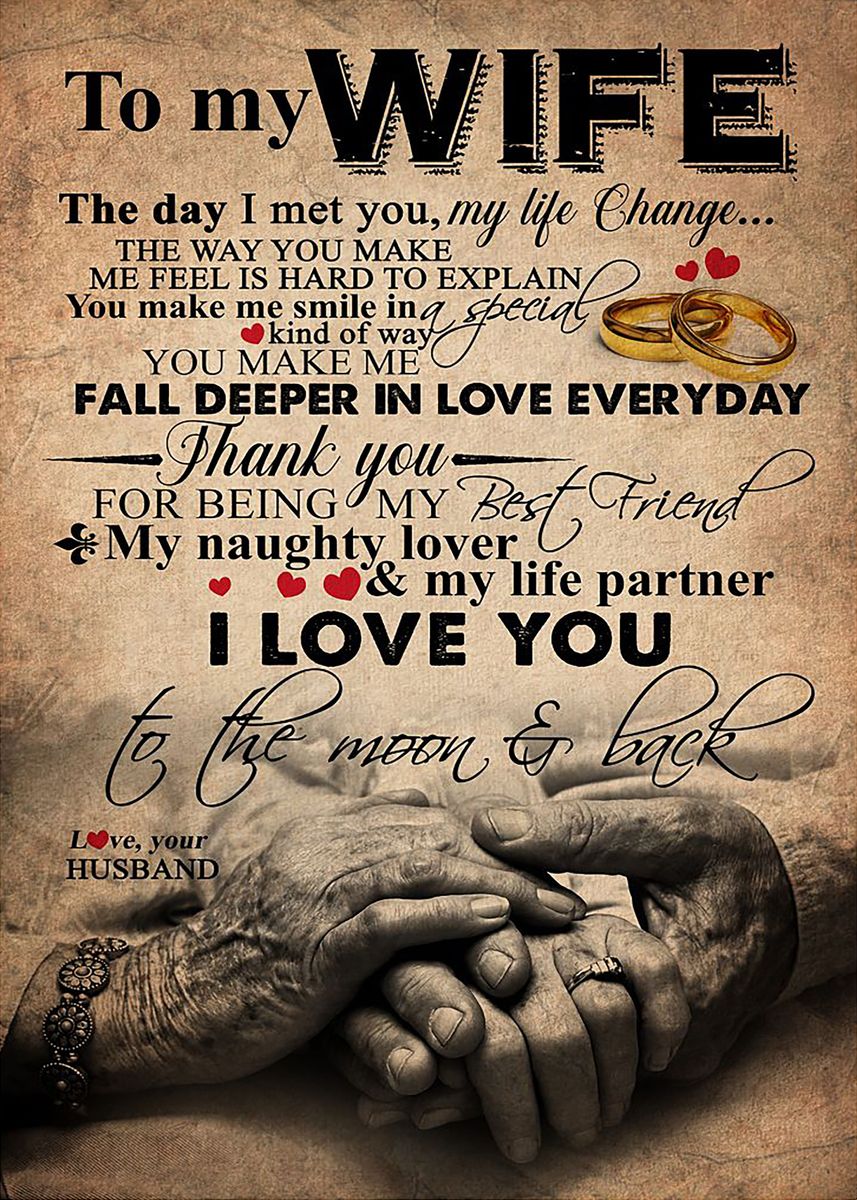 'Love Quote For Wife' Poster, picture, metal print, paint by Pete A ...