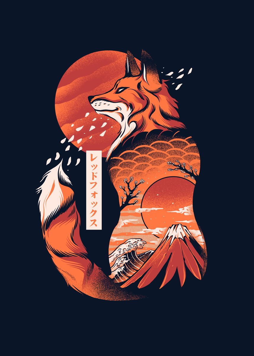 'JAPANESE FOX' Poster by Ilustrata  | Displate