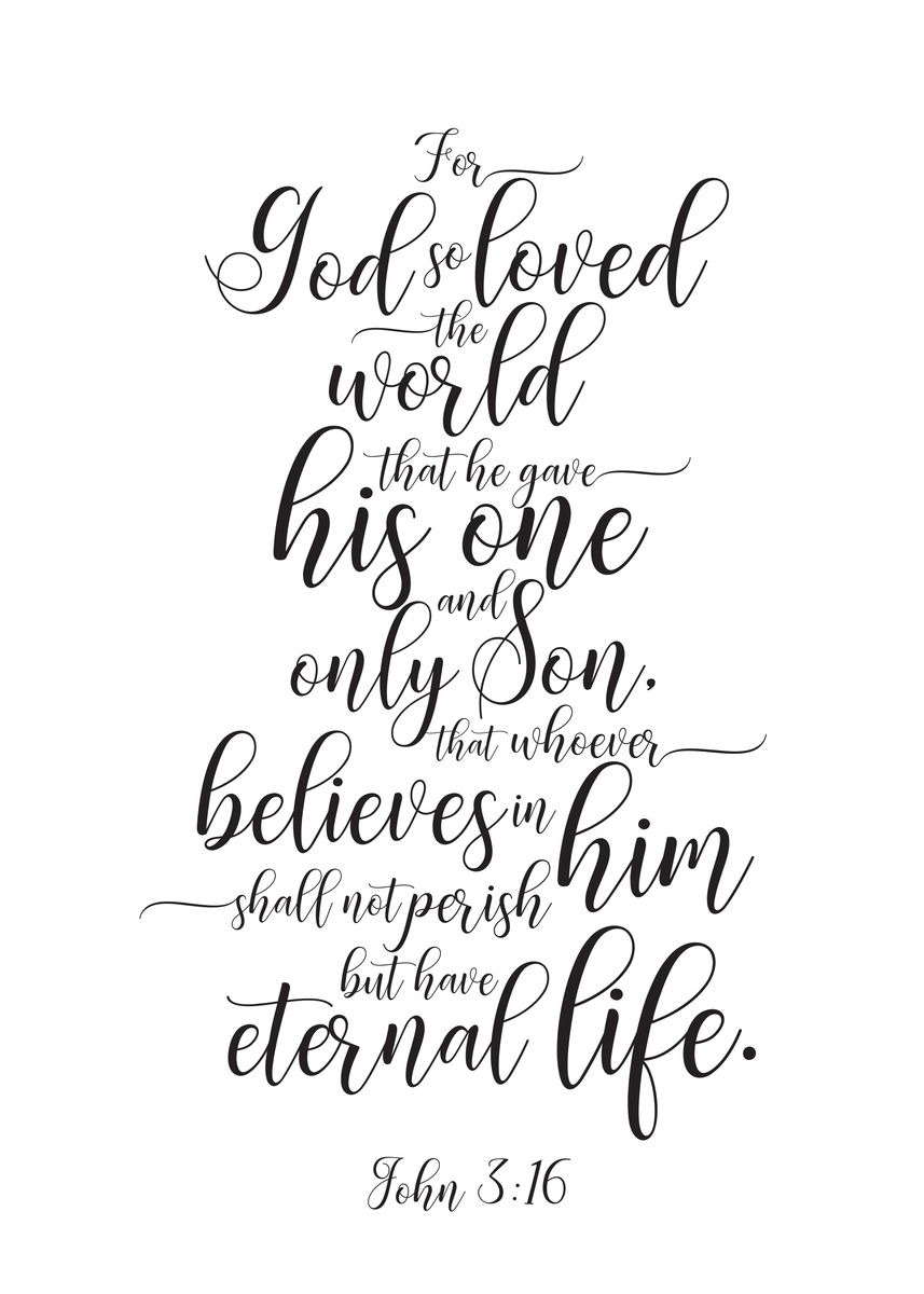 'john 3:16 Niv' Poster By Faithartshoppe 