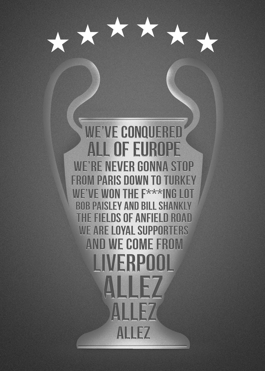 Lfc Allez Ucl Trophy Poster By Muzz Displate