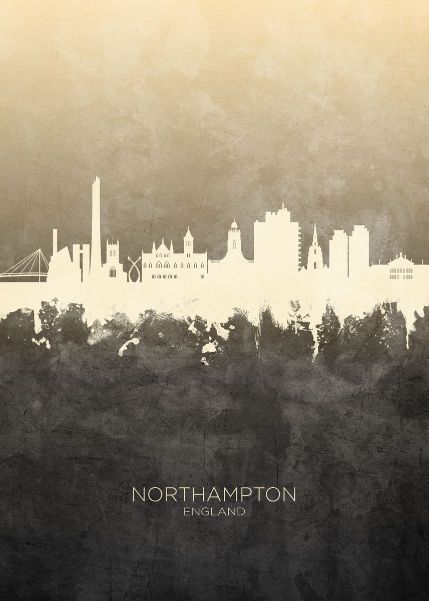 'Northampton Skyline' Poster by Michael Tompsett Displate