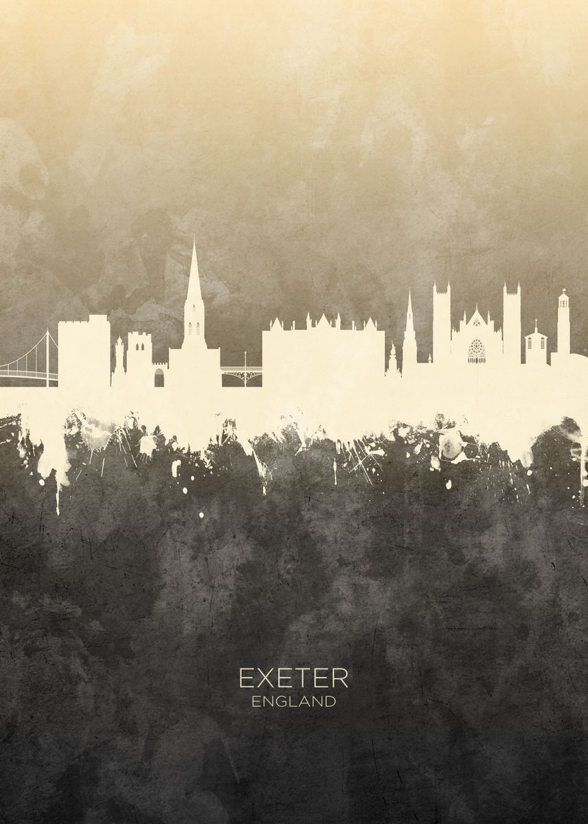 'Exeter England Skyline' Poster by Michael Tompsett Displate