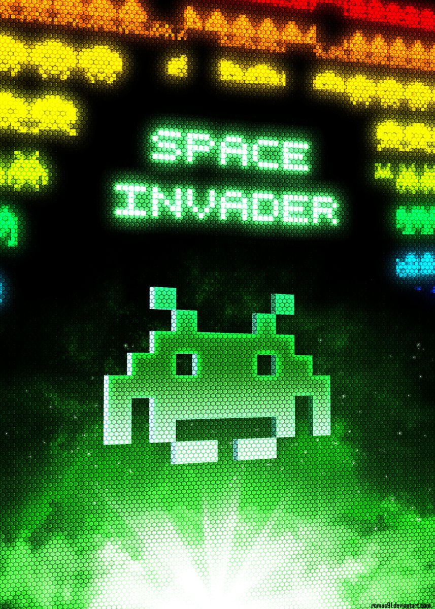'Space Invader' Poster, picture, metal print, paint by Romus | Displate
