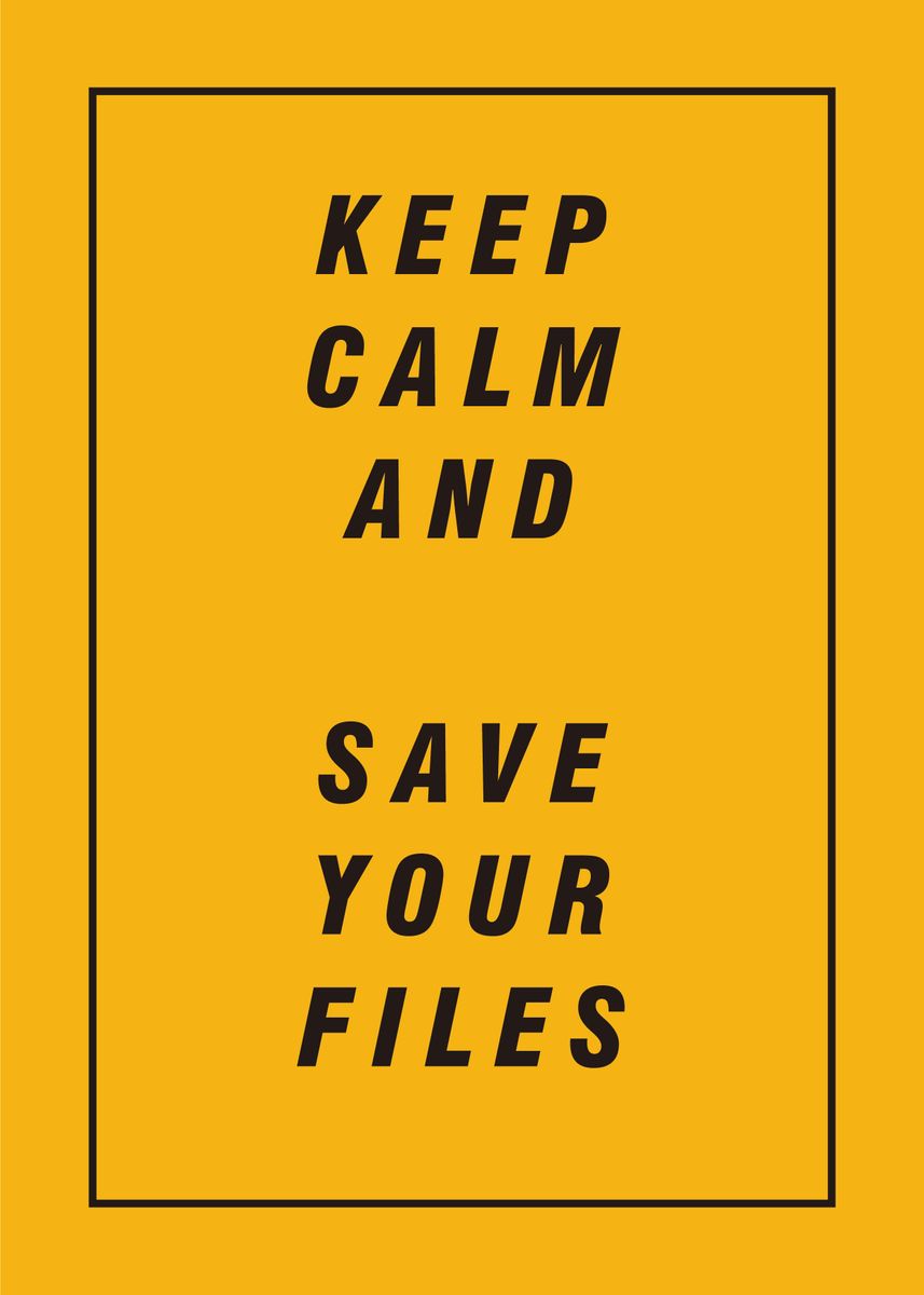 'Save Files Designer Poster' Poster by Nick | Displate