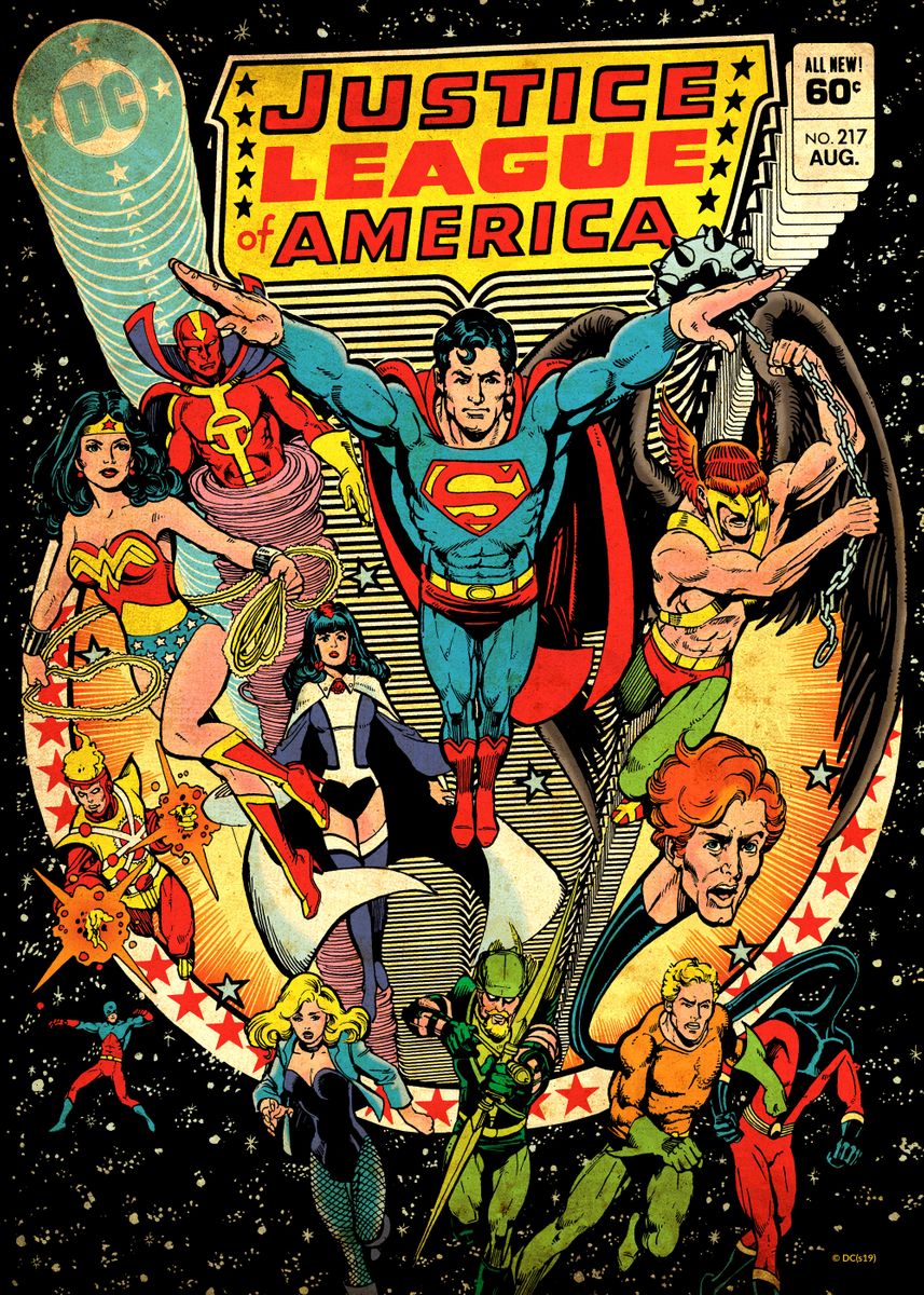 'Justice League of America by George Perez' Poster by DC Comics   | Displate