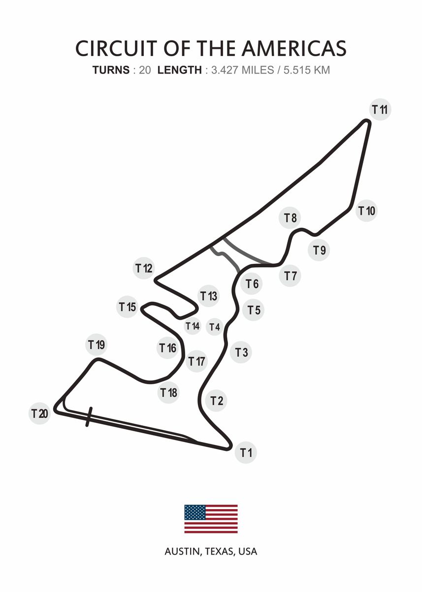 'Circuit of the Americas' Poster, picture, metal print, paint by Tafiz ...