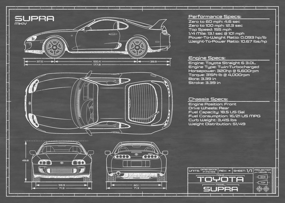 Чертежи тойота супра