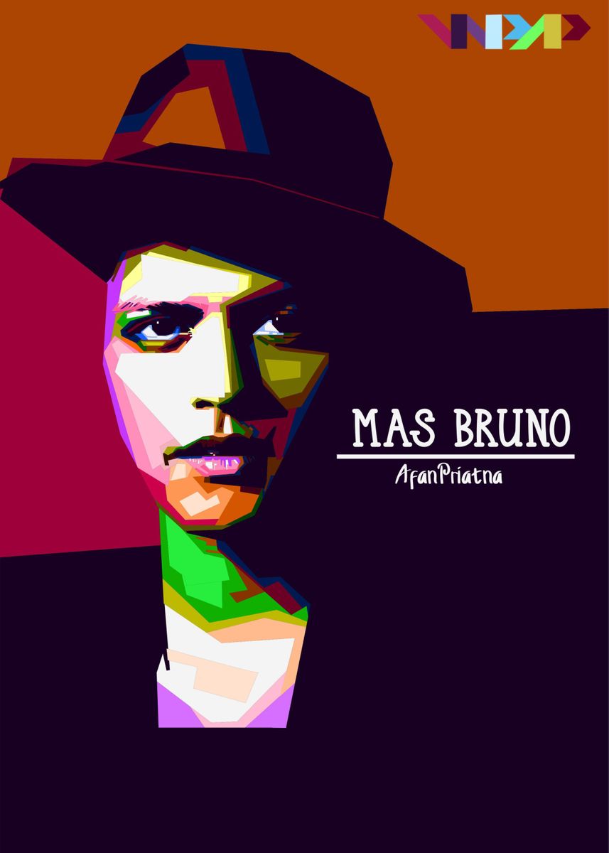 Bruno Mars In Wpap Poster By Fanth Displate