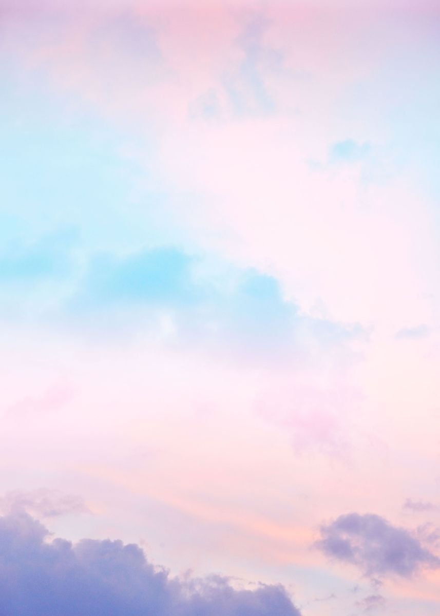 'Unicorn Pastel Clouds 5 ' Poster, picture, metal print, paint by Anita ...