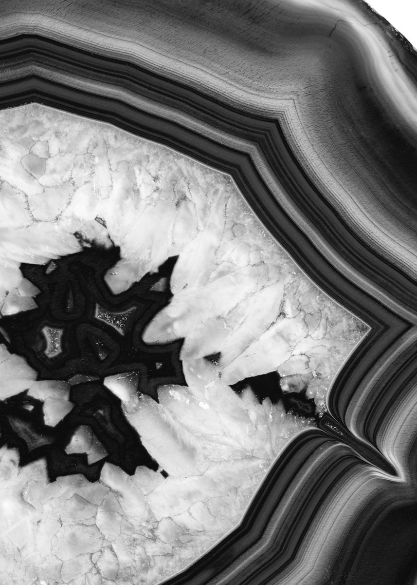 'Gray Black White Agate 1' Poster, picture, metal print, paint by Anita ...