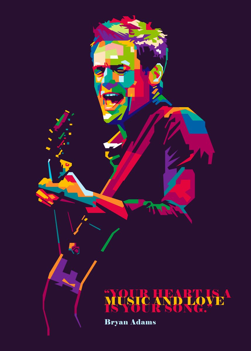 'Bryan adams' Poster, picture, metal print, paint by nofa aji zatmiko ...