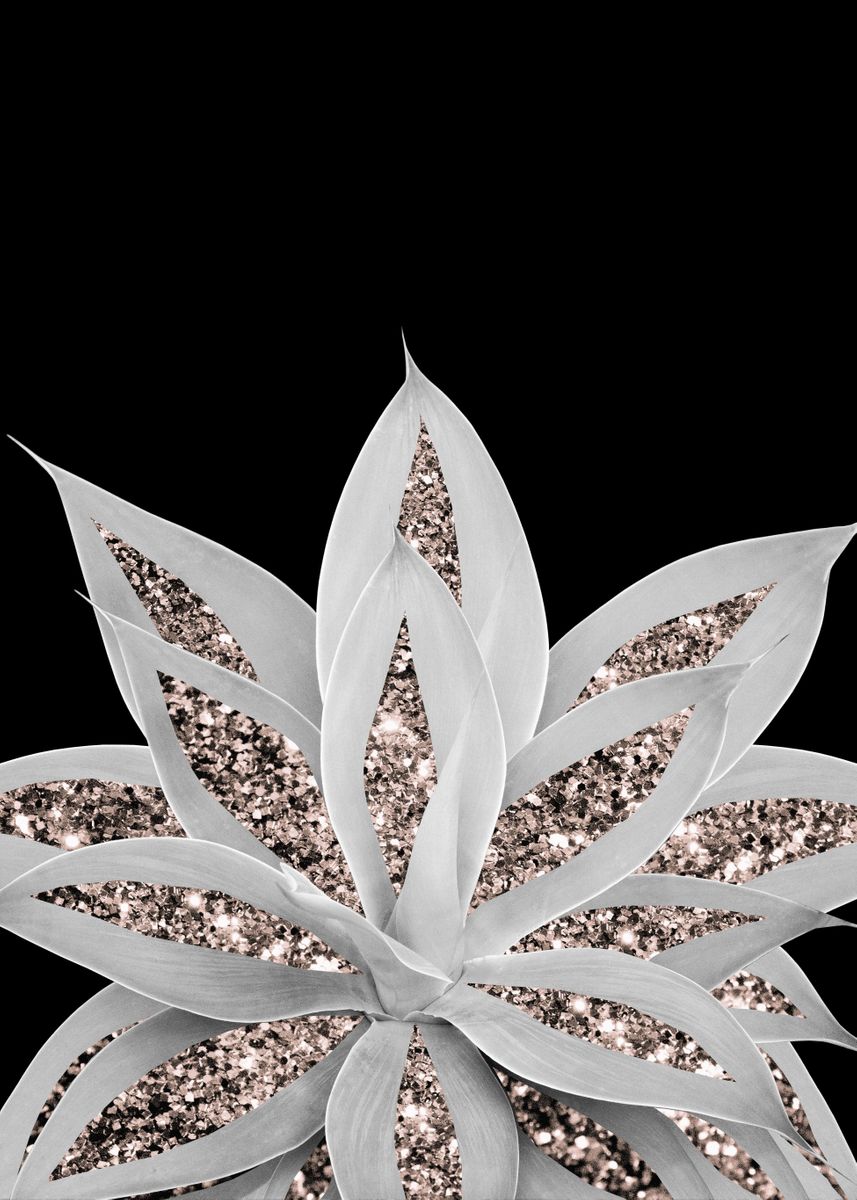 'Gray Agave Rose Gold 2 ' Poster, picture, metal print, paint by Anita ...