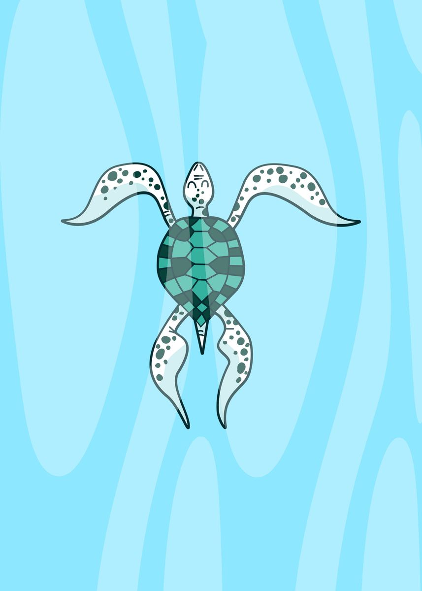 'SAVE THE TURTLES' Poster, picture, metal print, paint by PosterWorld ...