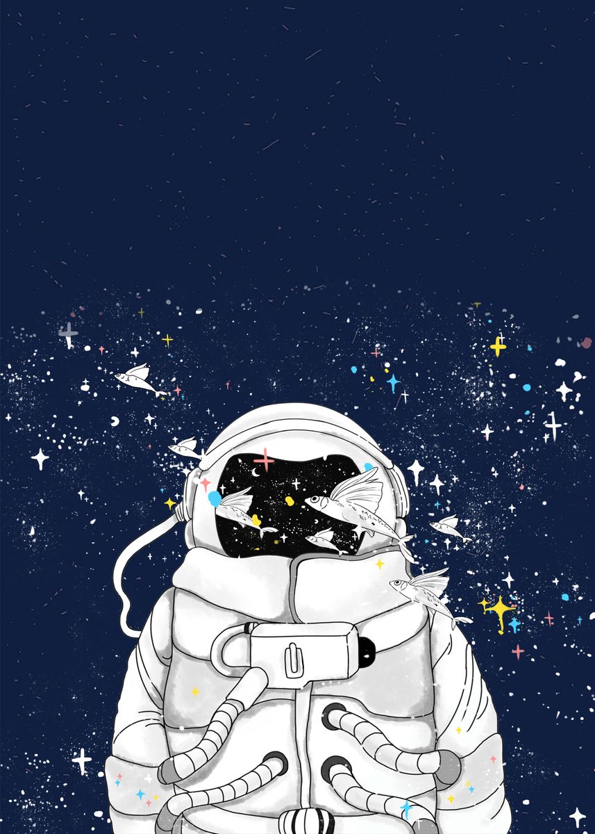 'Cosmonaut Suit Space' Poster, picture, metal print, paint by Max Ronn ...