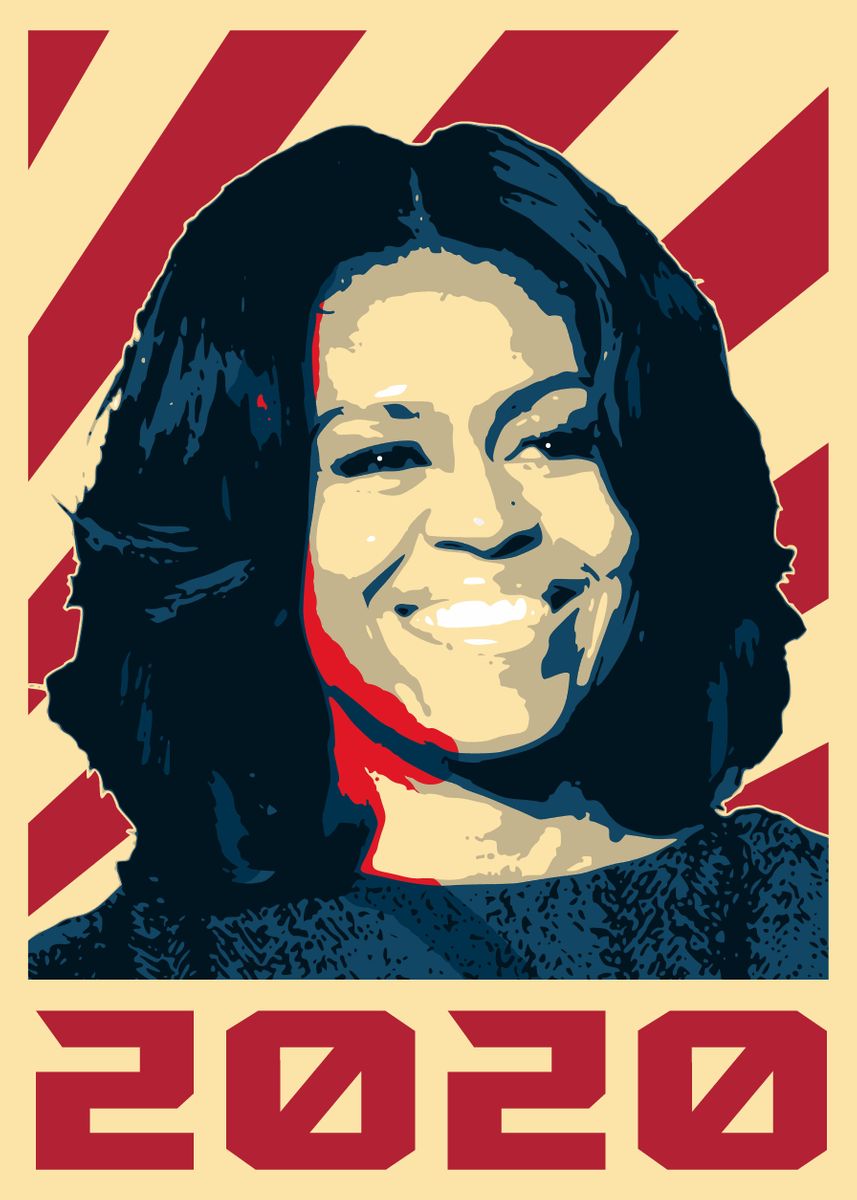 'Michelle Obama 2020' Poster, picture, metal print, paint by Filip ...