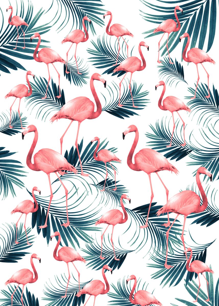 'Summer Flamingo Vibes 1' Poster by Anita's & Bella's Art | Displate