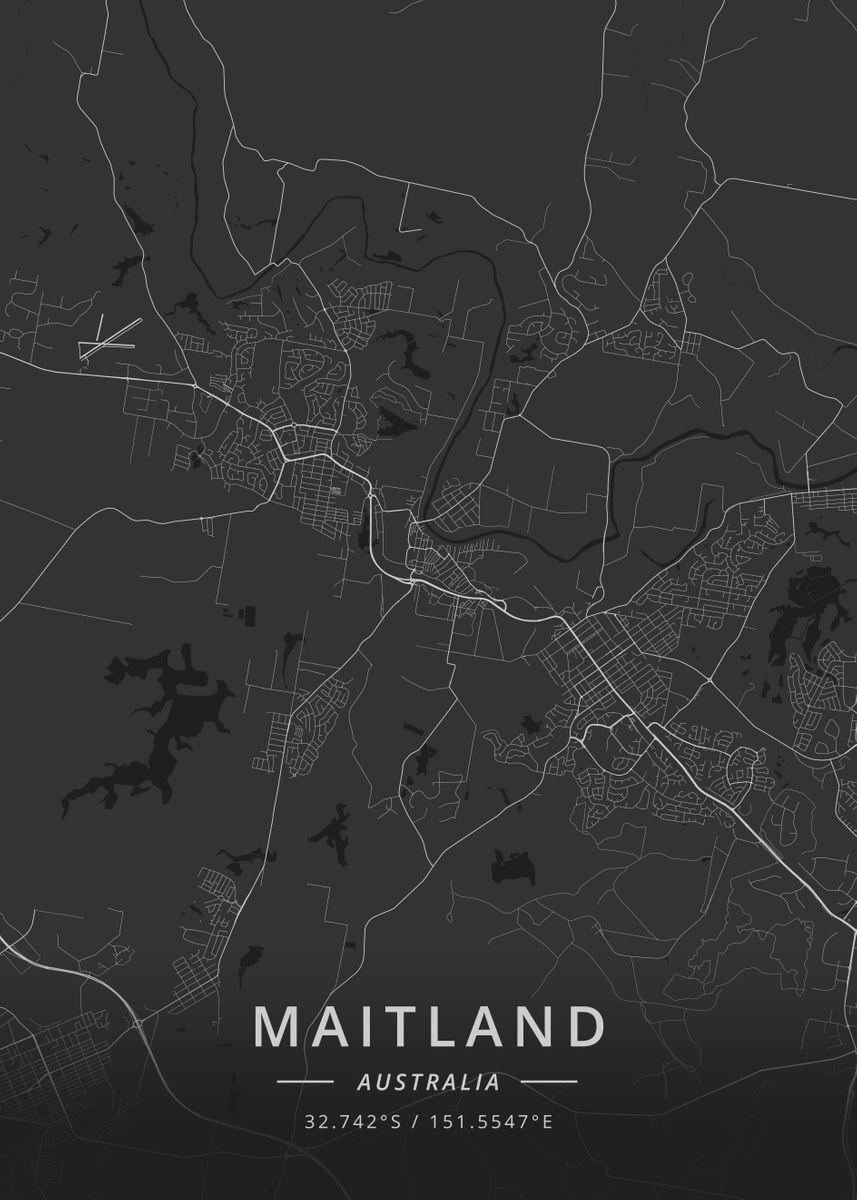'Maitland Australia' Poster by Designer Map Art Displate