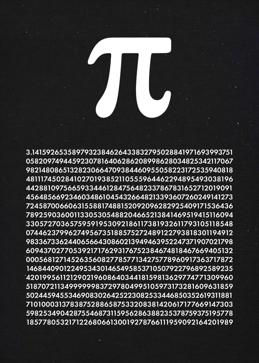 First 1000 Numbers Of Pi Poster picture metal print paint by Optic