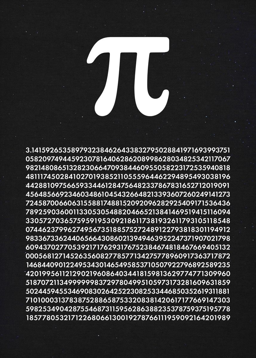  First 1000 Numbers Of Pi Poster Picture Metal Print Paint By Optic 