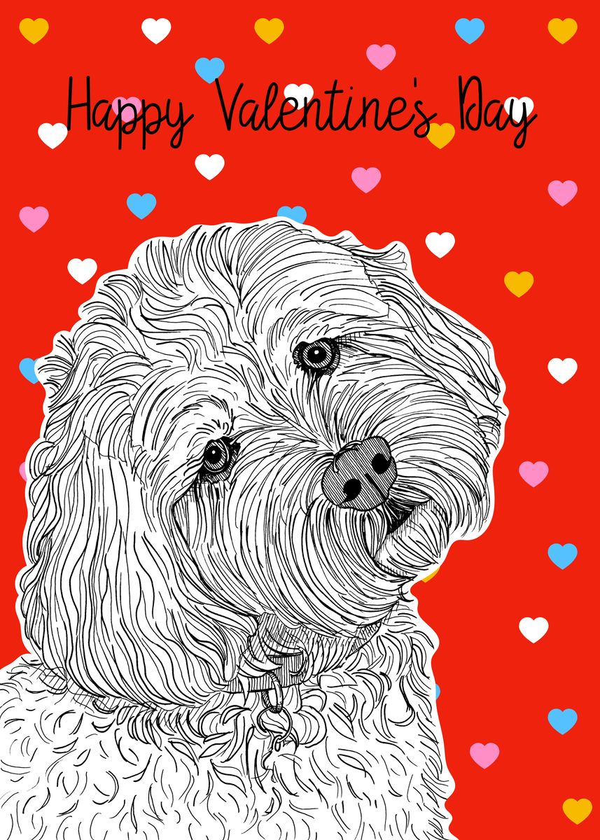 'Cockapoo Valentines Day' Poster, picture, metal print, paint by Adam ...