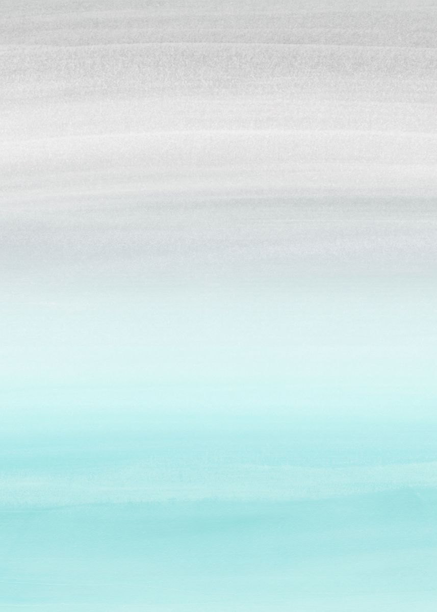 'Aqua Blue Gray Watercolor ' Poster, picture, metal print, paint by Anita's &amp; Bella's Art | Displate