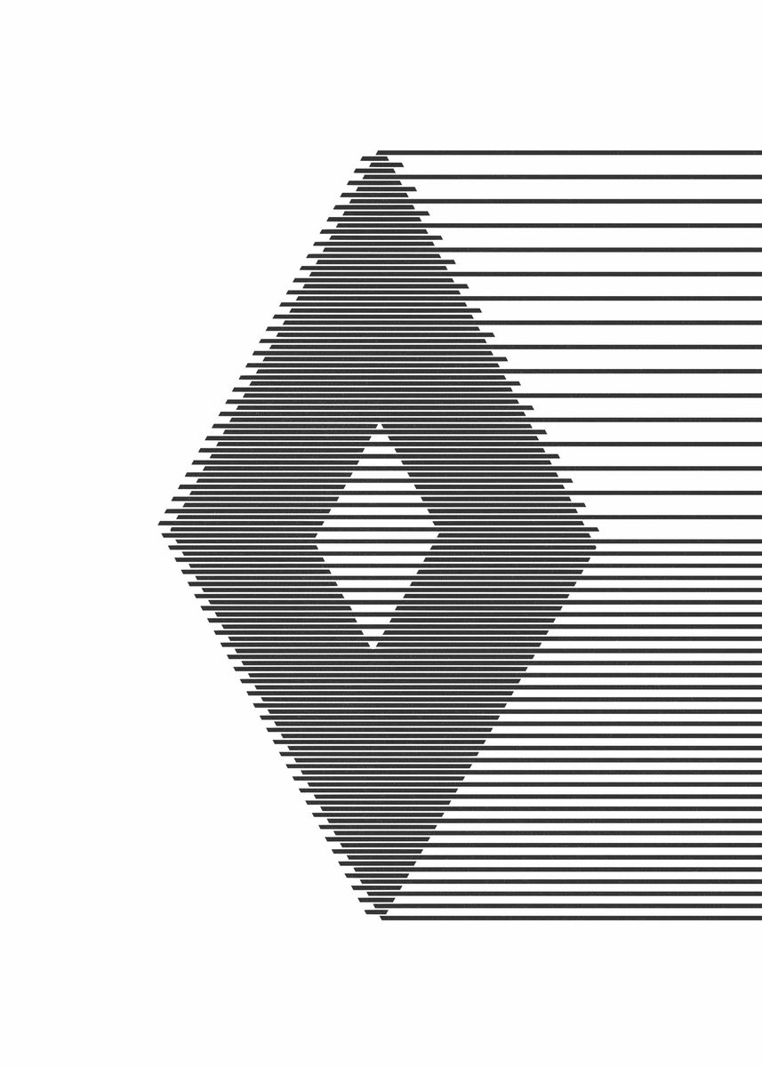 'Diamond Woodblock Design' Poster, picture, metal print, paint by