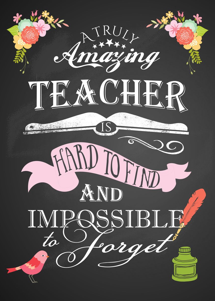 'Floral female teacher' Poster, picture, metal print, paint by ...