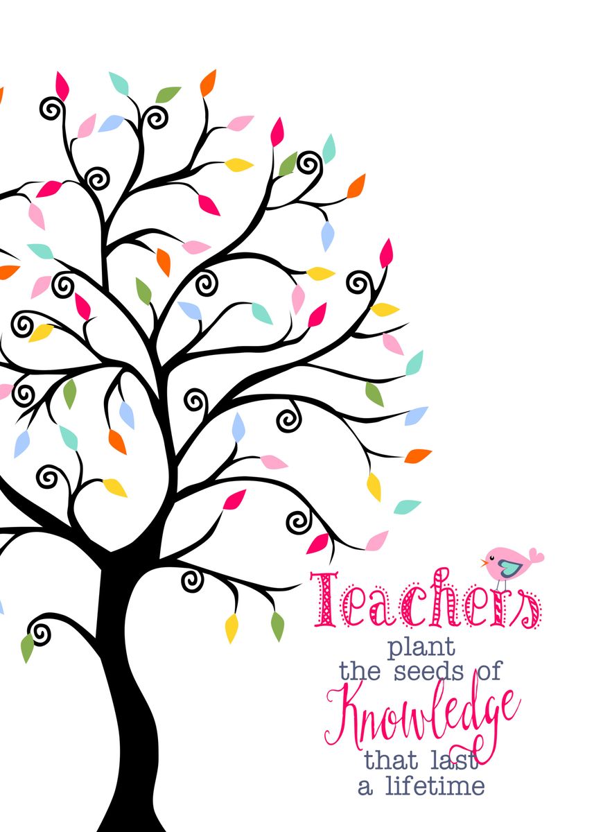 'rainbow Teacher Tree' Poster By Theartyapples 