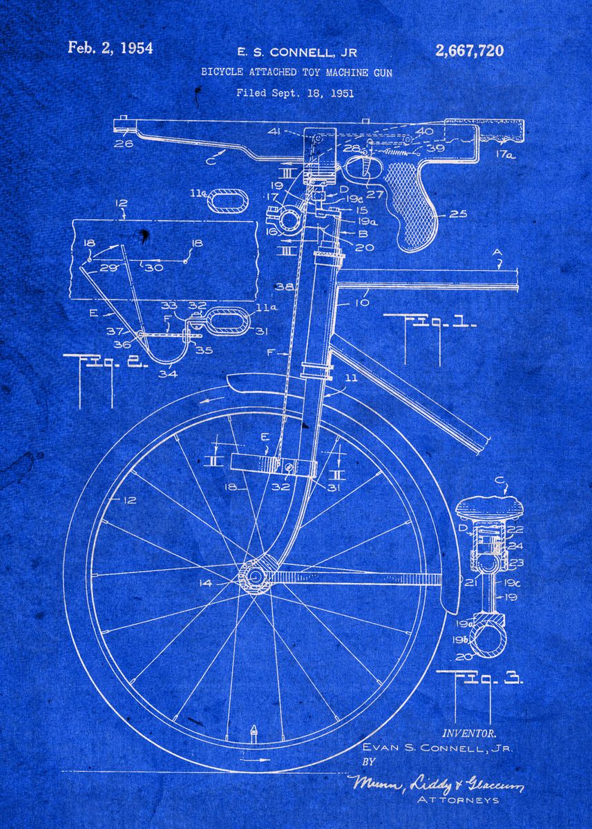 'Bicycle Machine Gun Toy' Poster by Design Turnpike Displate