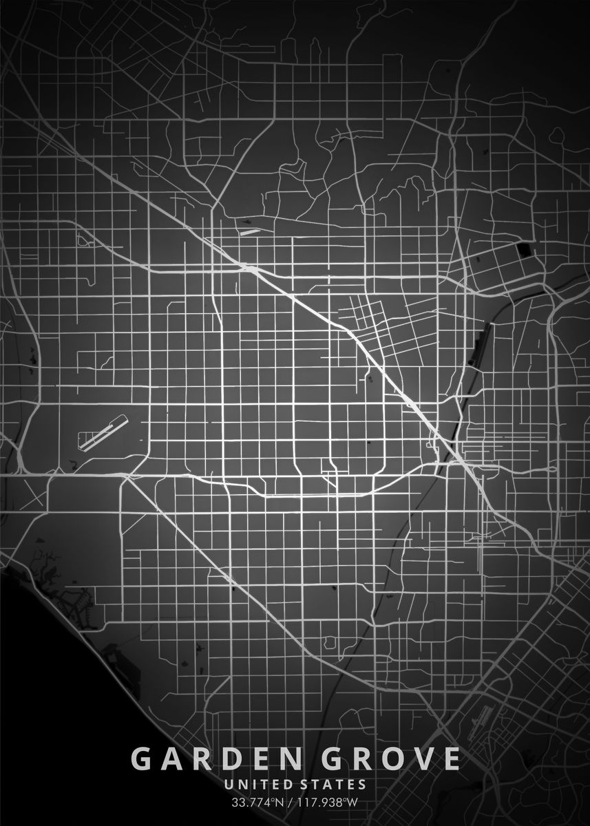 'Garden Grove Map Posters' Poster by Merah Djoeang Displate